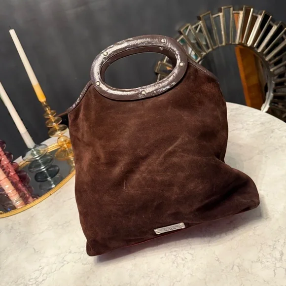 KATE SPADE LARGE SHERWOOD FOREST SUEDE LEATHER OWL IDA TOTE PURSE BAG - Picture 5 of 8